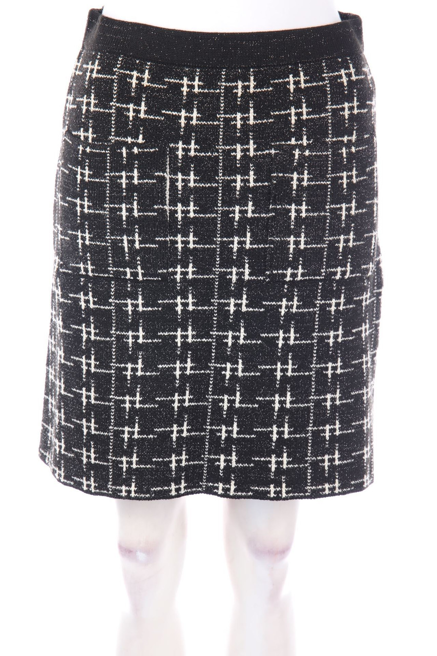 ZARA - Mini-Strickrock mit geometrischem Muster mit Glitzer - M