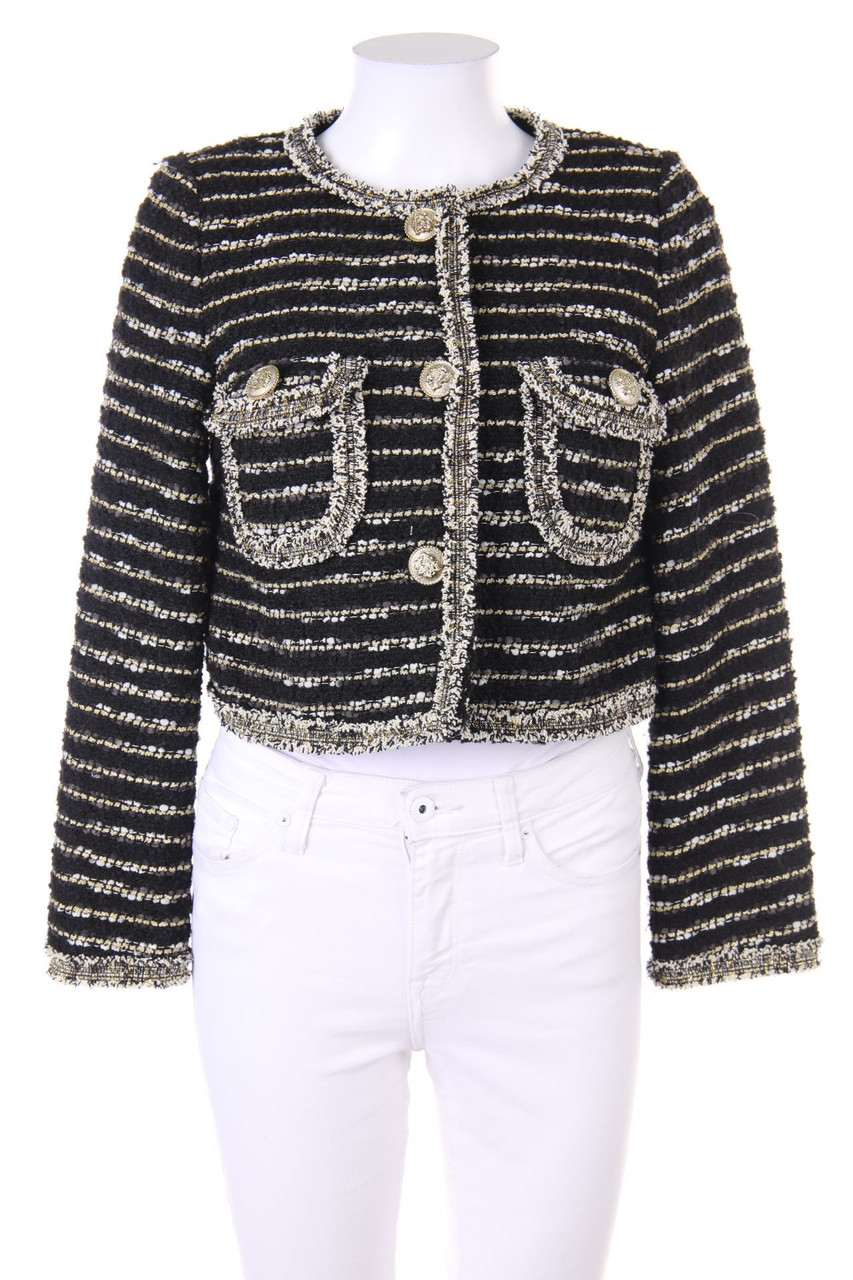 Darling - Glitzer-Bouclé-Blazer mit Schmuck-Knöpfen - D 34