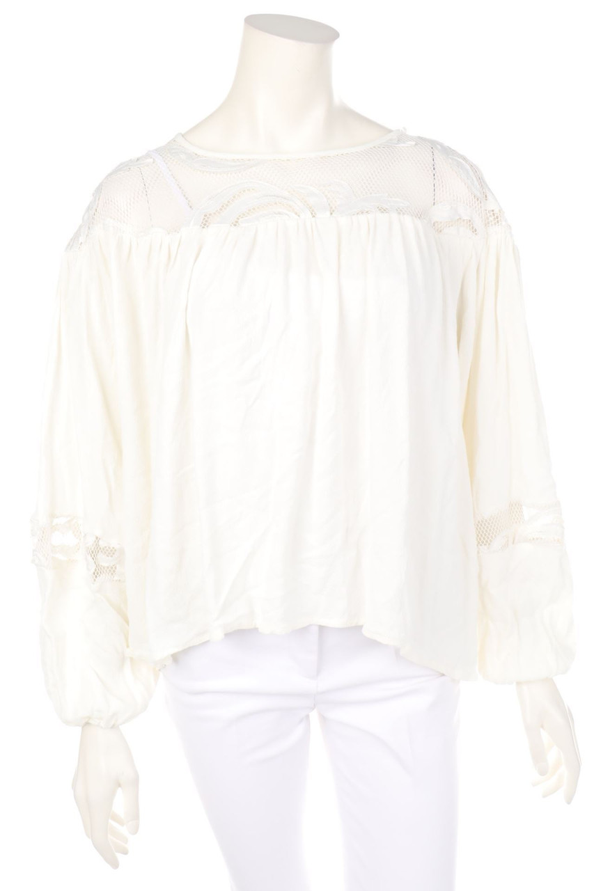 KAREN BY SIMONSEN - Bluse im Boho-Stil mit Spitzen-Einsatz - D 38