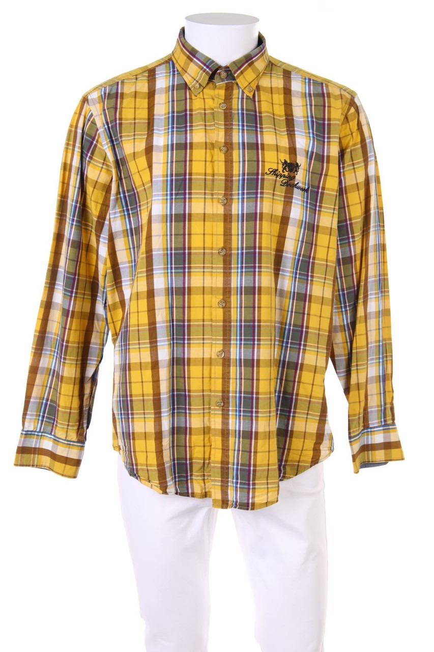 CANDA by C&A - kariertes Hemd mit Stickereien - L