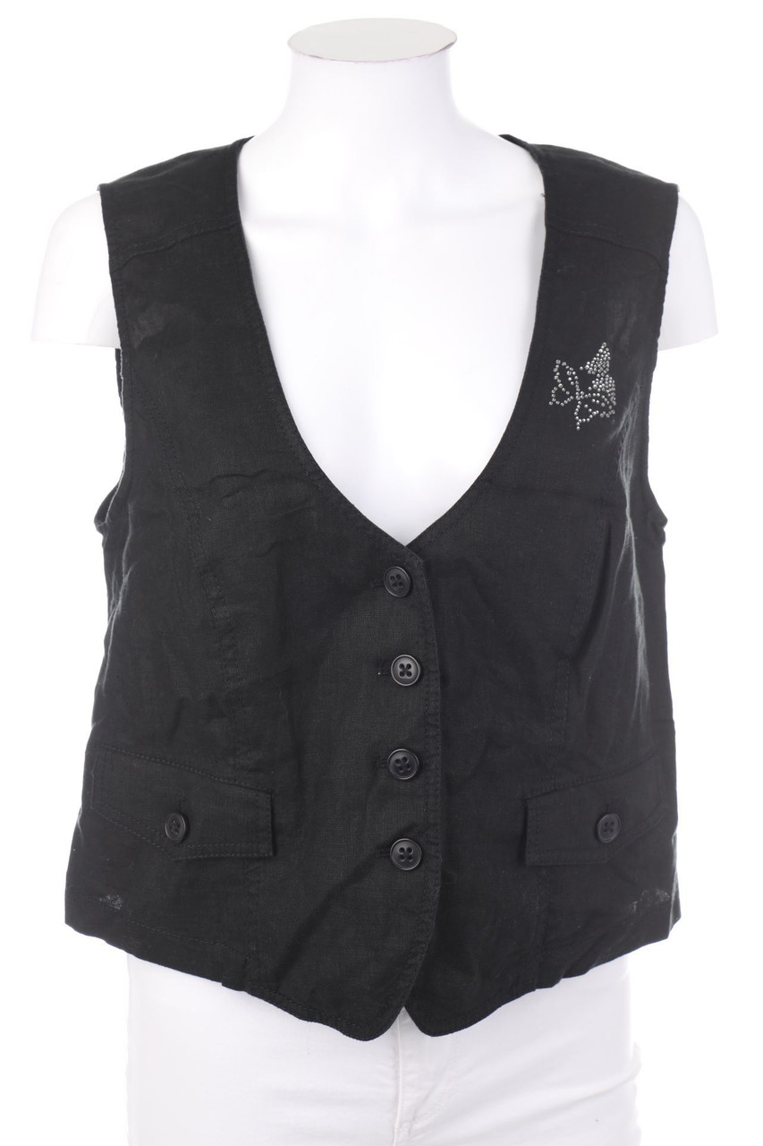 GERRY WEBER - Leinen-Weste mit Strass-Steinen - D 36-38