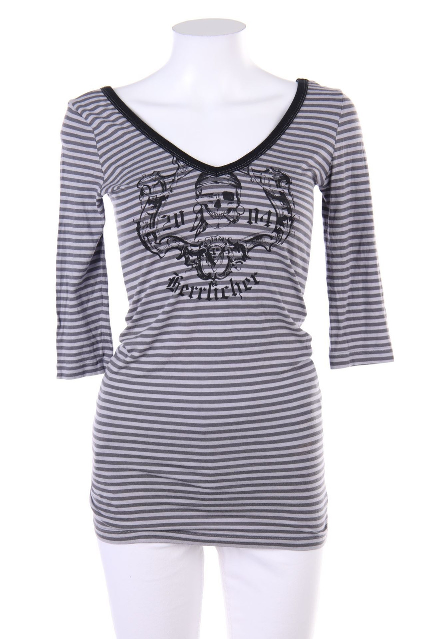 Herrlicher - Streifen-Shirt mit Rückenausschnitt - S