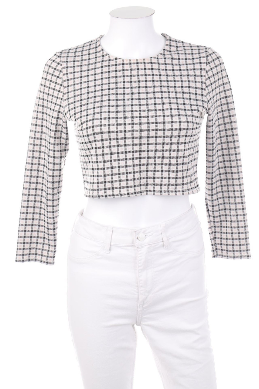 TALLY WEiJL - Cropped-Shirt mit Karo-Muster - S