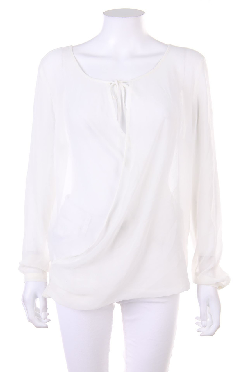 MORE & MORE - Chiffon-Bluse in Wickel-Optik - D 38