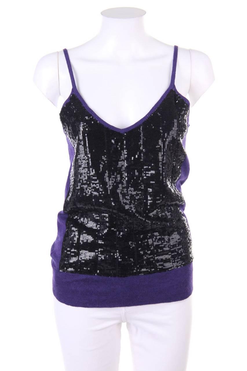 TURNOVER - Pailletten-Strick-Top mit Kaschmir - S