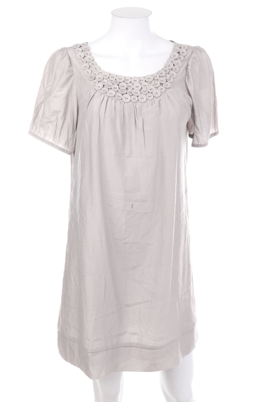 Ohne Label - Kurzarm-Bluse mit Knöpfen - L