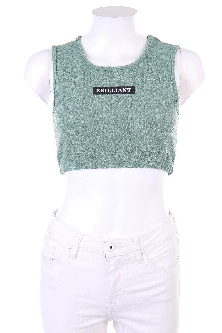 SHEIN - Crop-Top mit Statement-Print - D 36