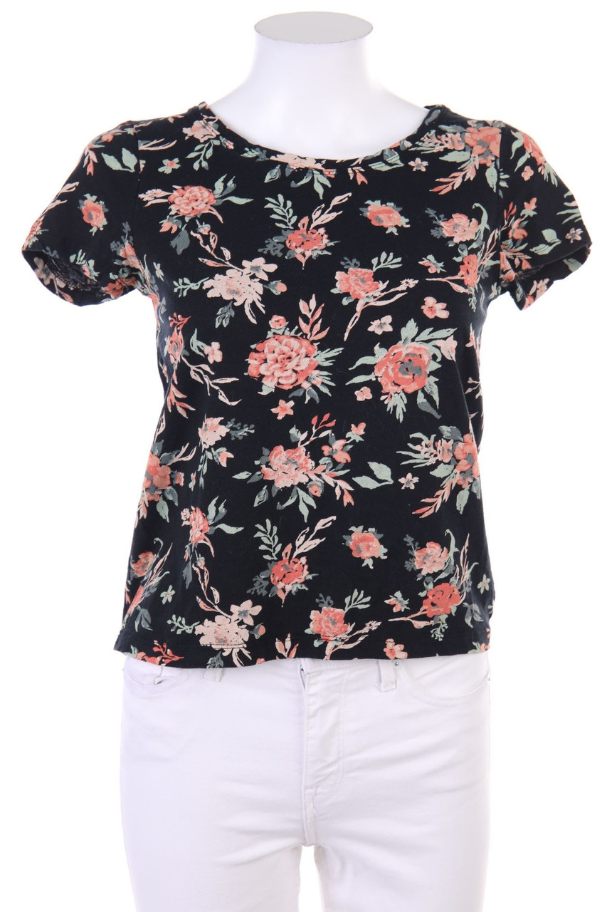 bonprix collection - Kurzarm-Shirt mit Blumen-Print - D 32-34
