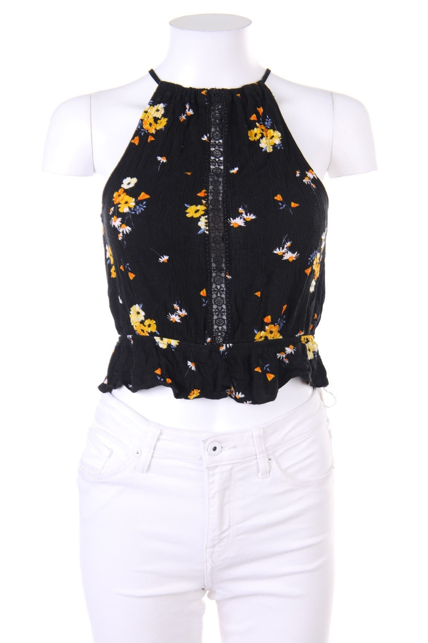 H&M DIVIDED - Cropped-Blusentop mit Blumen-Print - D 32