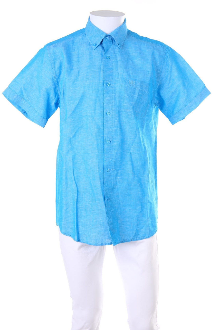 FRANCO BETTONI - Kurzarm-Hemd Casual uni mit Logo-Stickerei - 39