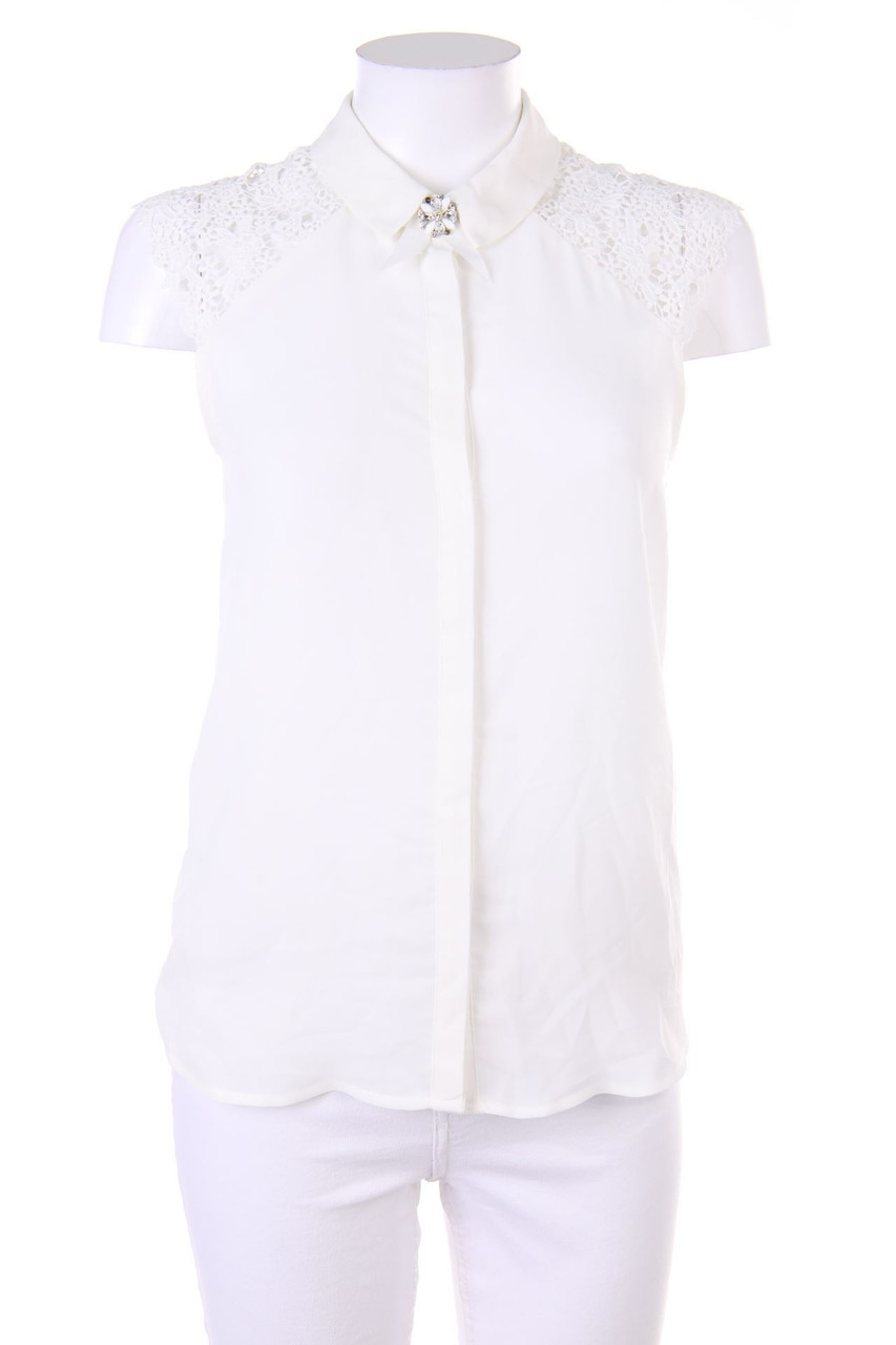 SECONDHAND - Blusentop mit Applikationen - D 48