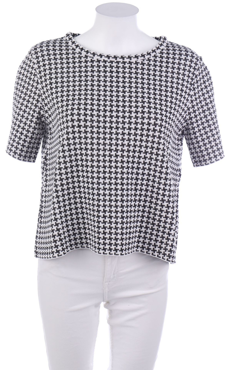 ELLA LAGO DI COMO - Glitzer-Strick-Pullover mit Hahnentritt-Muster - L