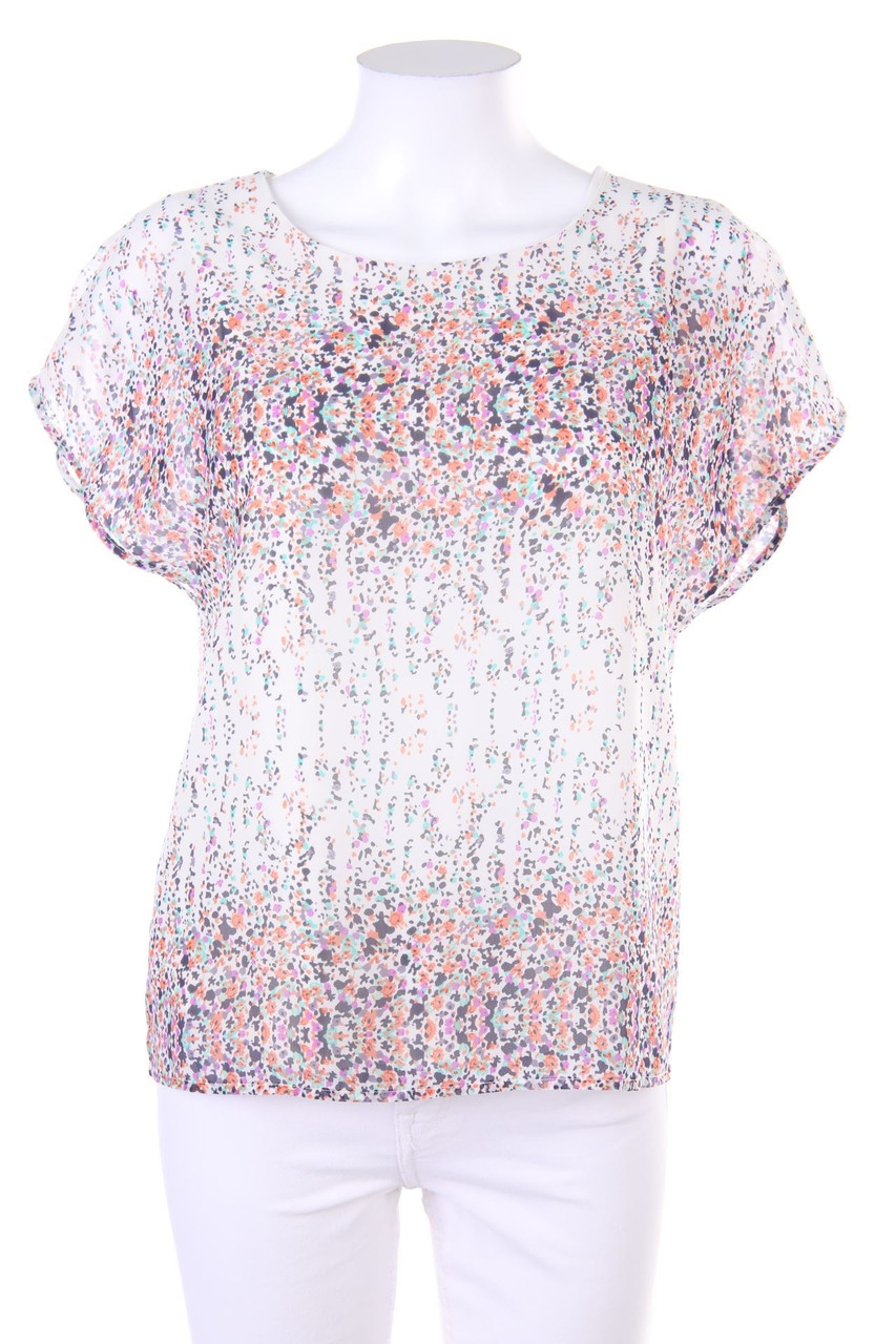 VERO MODA - Kurzarm-Bluse mit Blumen-Print - S
