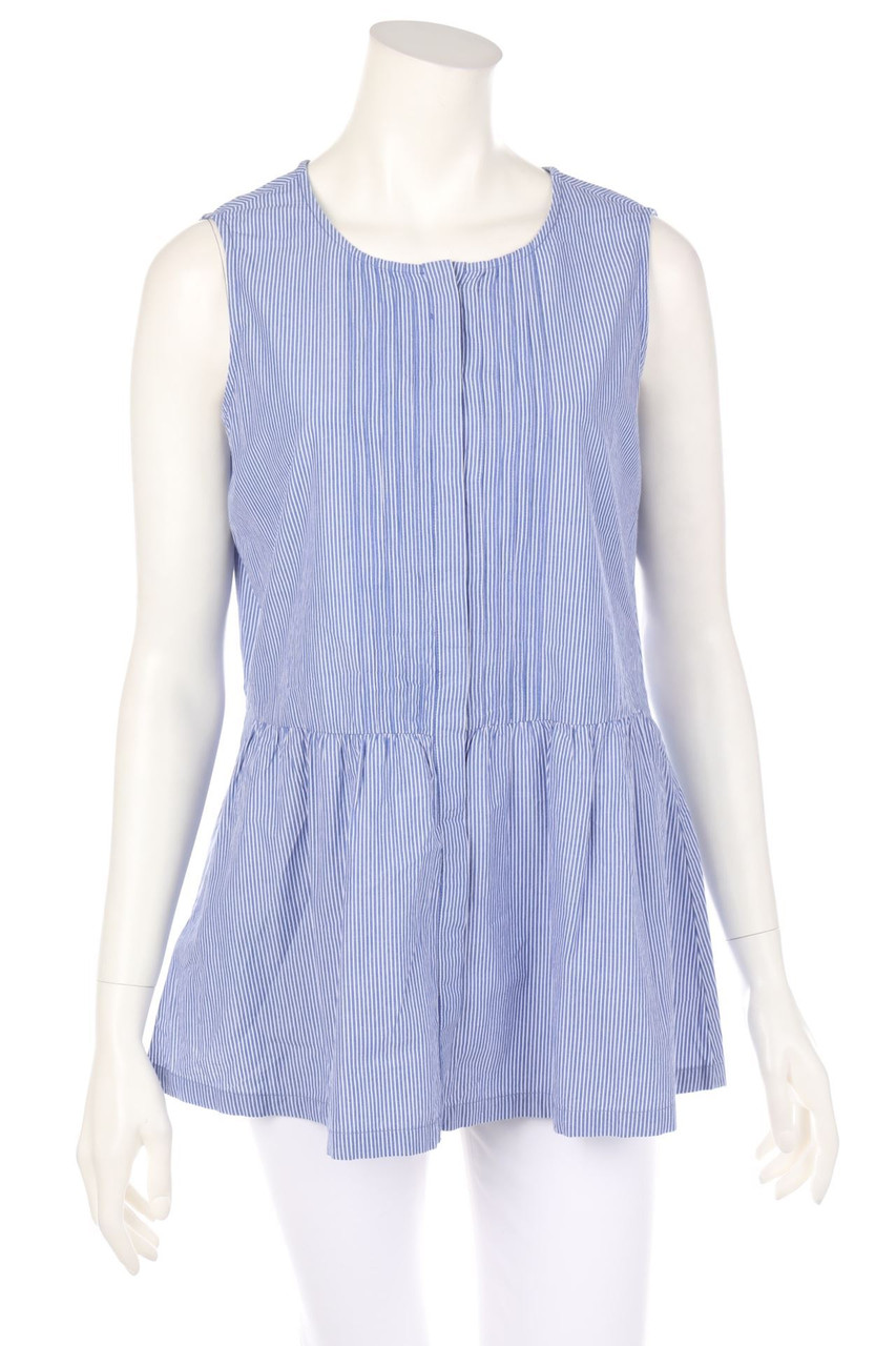 STEFANEL - Streifen-Blusentop mit Raffungen - D 36