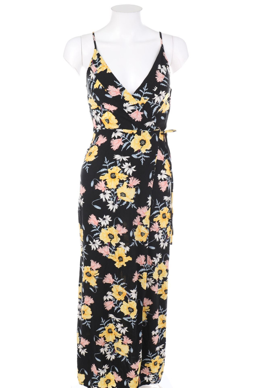 H&M DIVIDED - Maxi-Kleid in Wickel-Optik mit Blumen-Print - D 32
