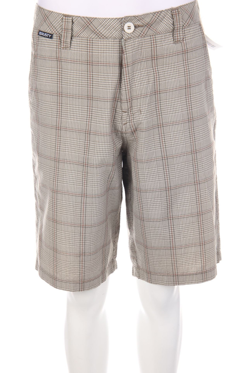 Rusty - Karo-Shorts mit Baumwolle - W33