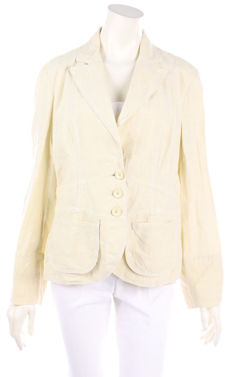 MARC CAIN - Leinen-Blazer mit aufgesetzten Taschen - D 42