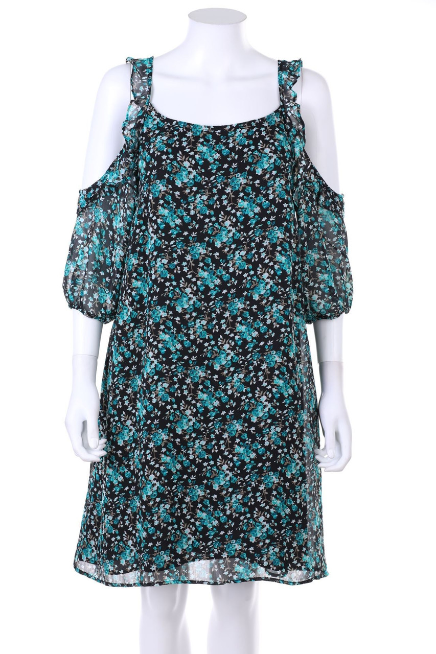 MANGO - Cold-Shoulder-Minikleid mit Rüschen - M