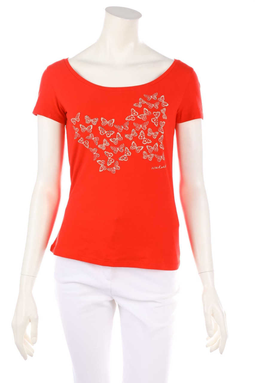 Max Mara WEEKEND - Print-T-Shirt mit Strass-Steinen - S