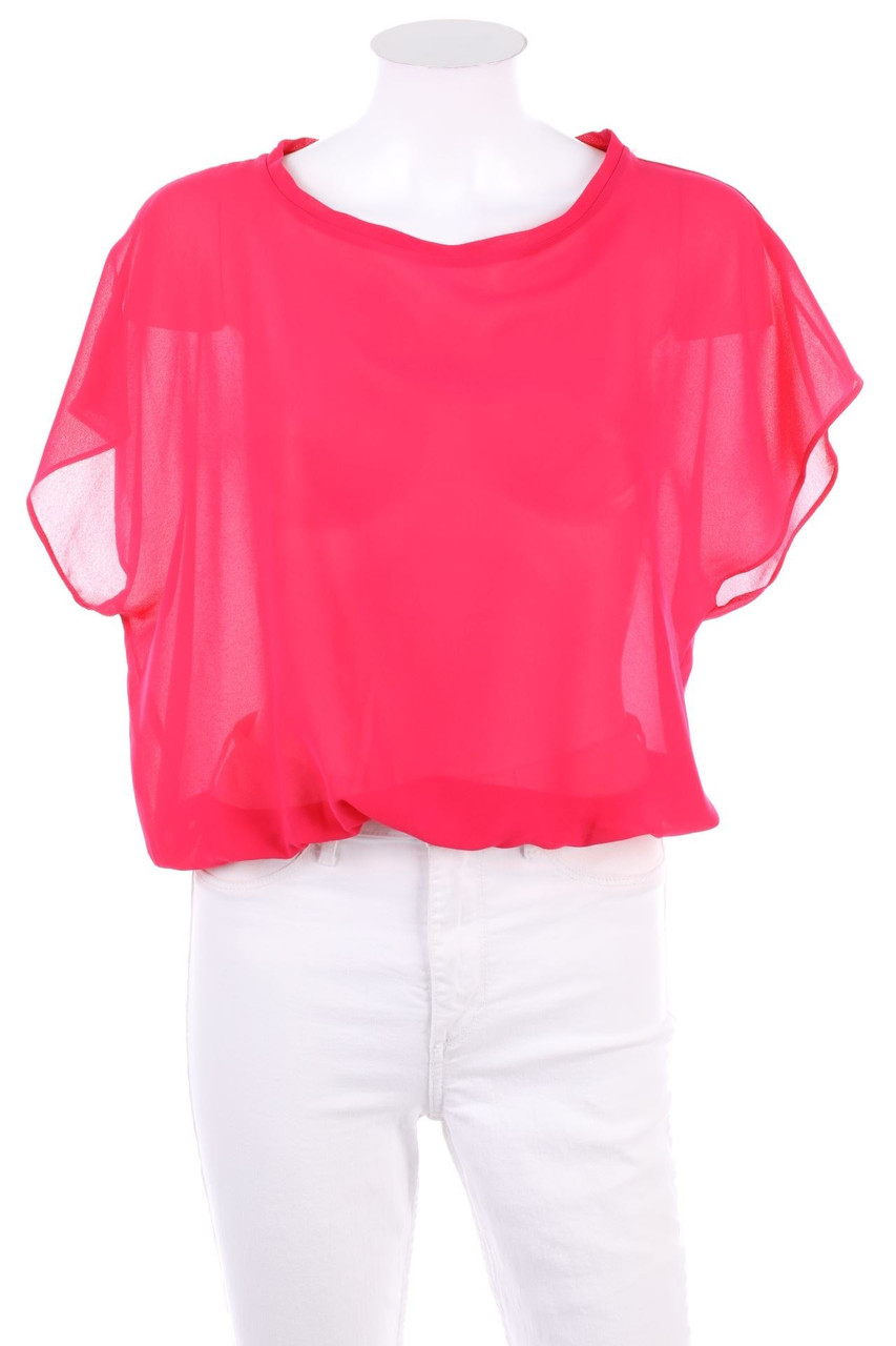 NUNA LIE - Chiffon-Kurzarm-Bluse - L