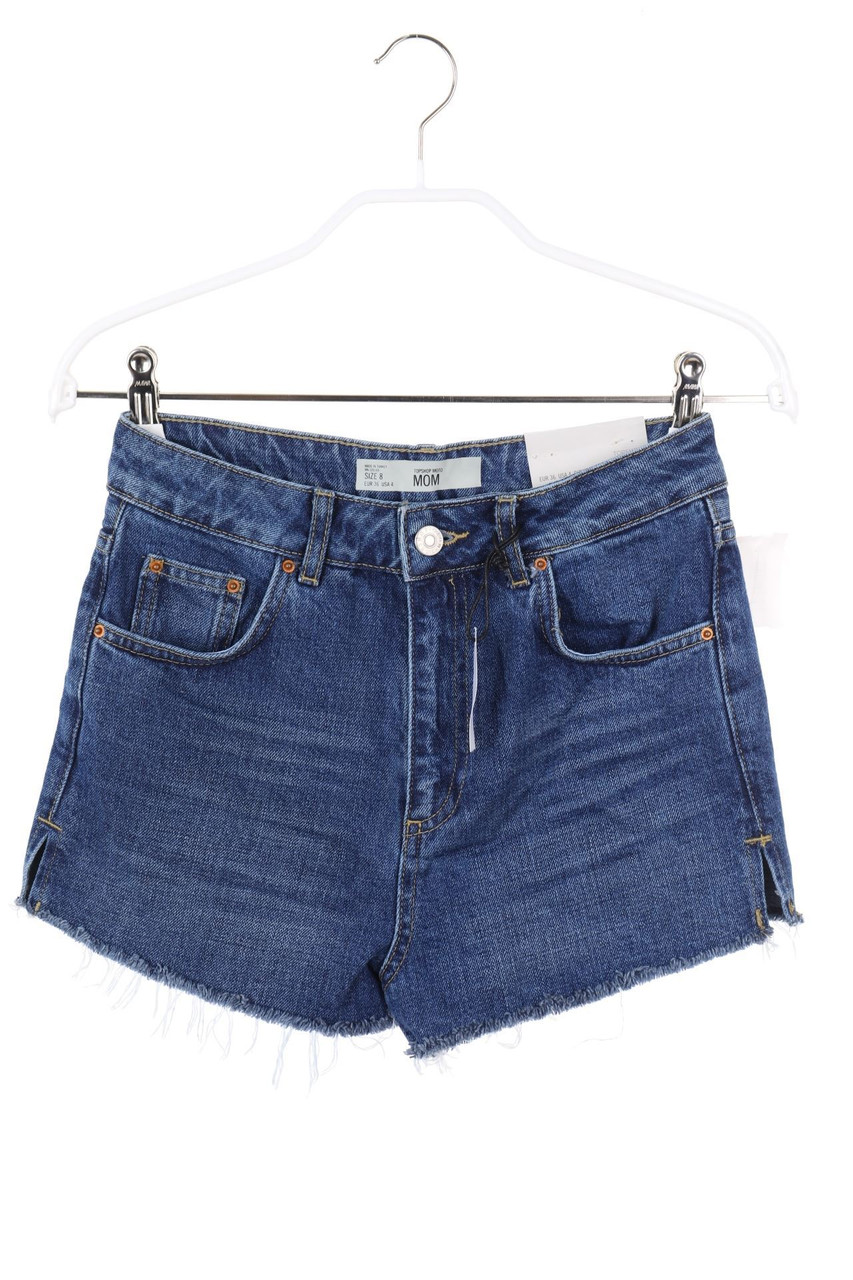 TOPSHOP - High Waist-Distressed Jeans-Shorts - D 34