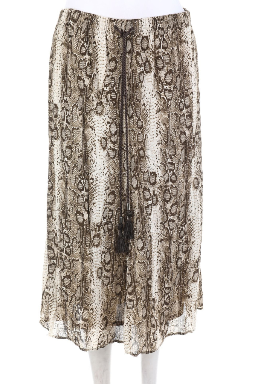 SAMOON - Midirock mit Animal-Print mit Quasten - D 46-48