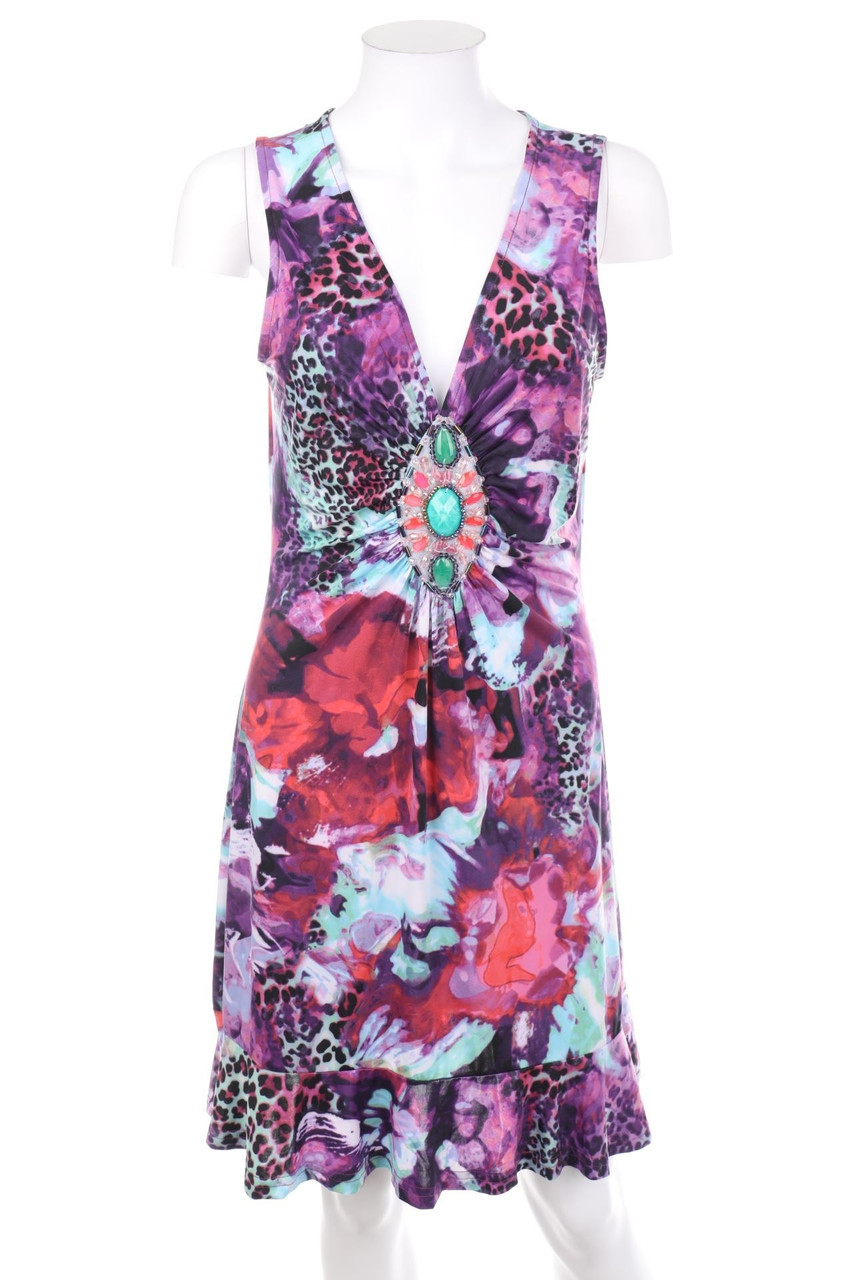 BODYFLIRT boutique - Print-Abendkleid mit Schmuckstein-Applikation - D 36-38