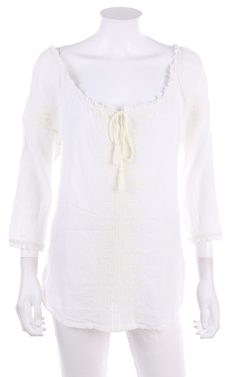 H&M LOGG - Carmen-Bluse mit Quasten - D 34