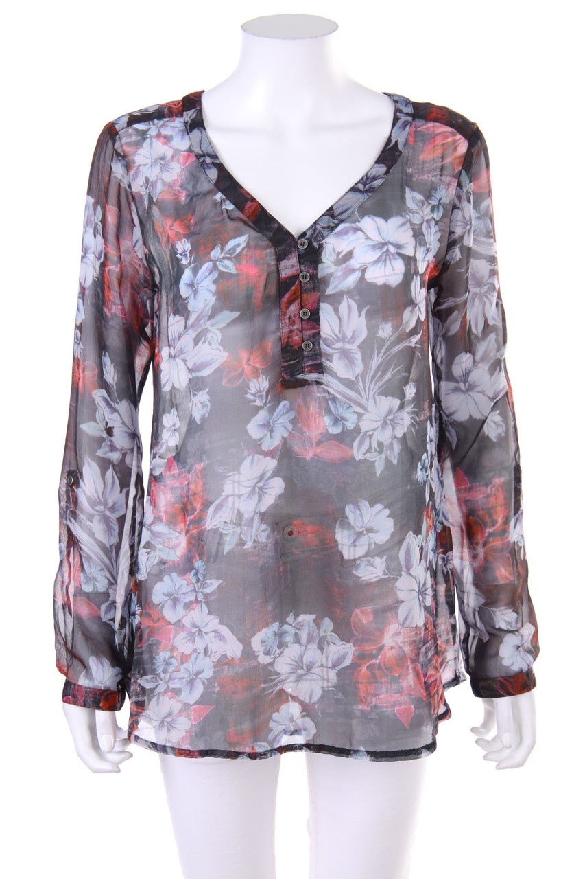 Street One - Print-Bluse mit Krempel-Ärmeln - D 38