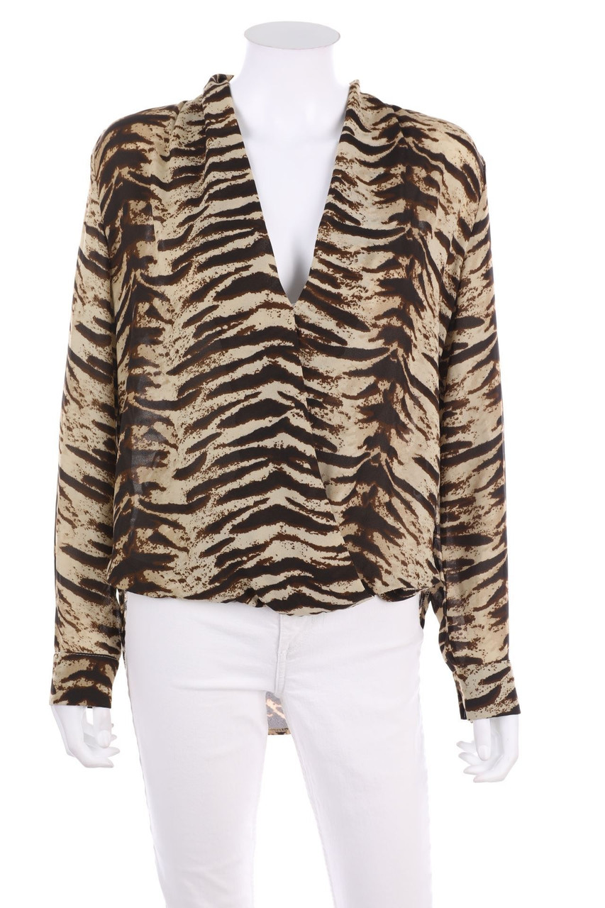 PLACE du JOUR - Bluse in Wickel-Optik mit tiefem Ausschnitt - S