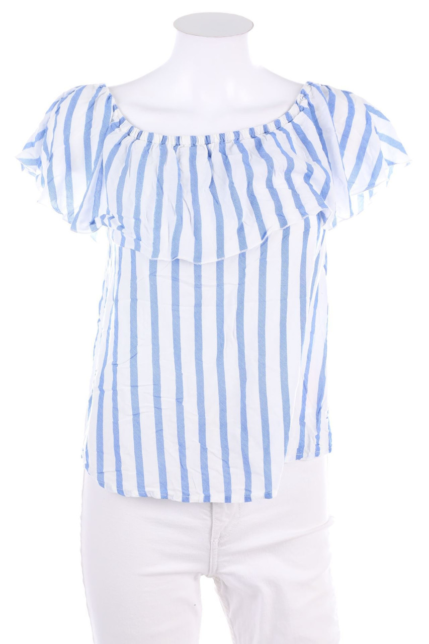 ONLY - Carmen-Kurzarm-Shirt mit Streifen - D 36