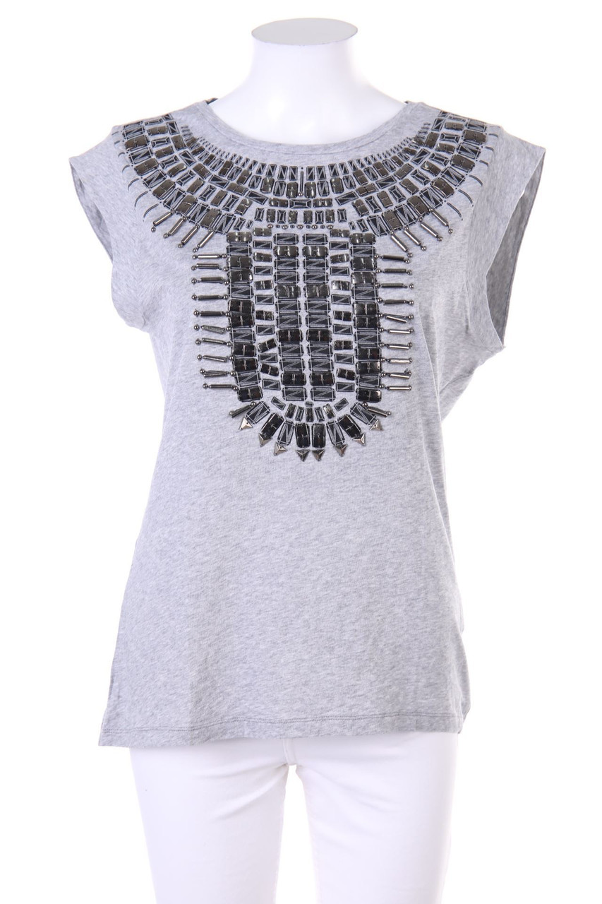 SISLEY - Kurzarm-Shirt mit Applikationen - S