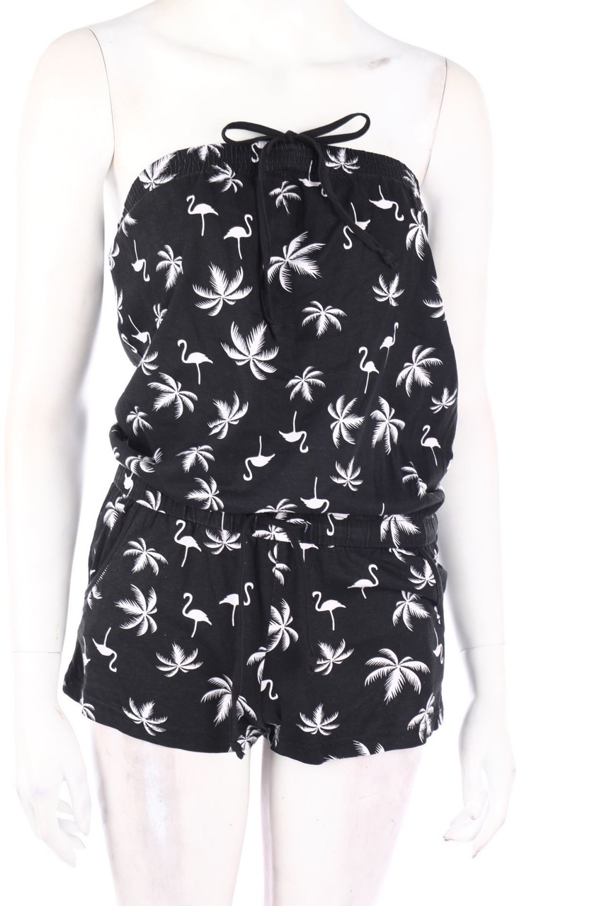 Ohne Label - Playsuit mit Tropical Print - XS