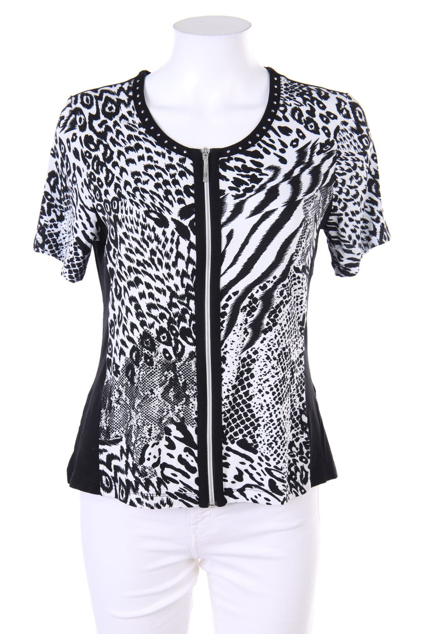 CANDA by C&A - Kurzarm-Bluse mit Animal-Print - D 38