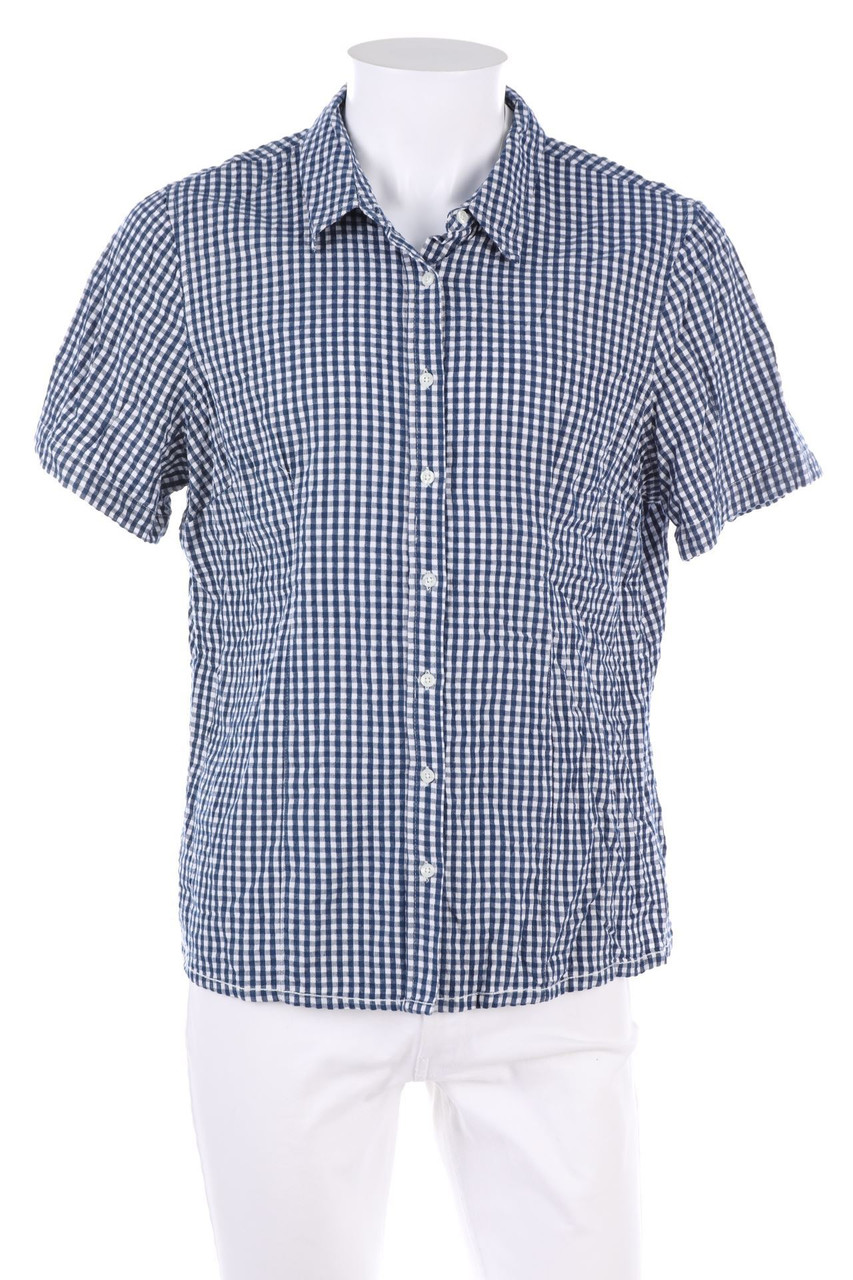 ADAGIO - kariertes Kurzarm-Hemd aus Baumwolle - 48