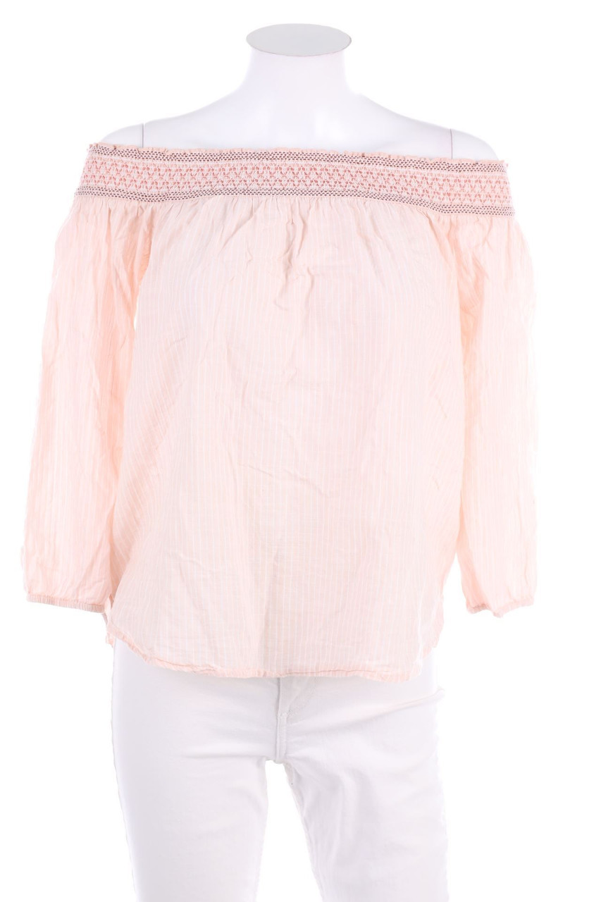 Abercrombie & Fitch - Carmen-Bluse mit Smok-Details im Boho-Stil - L