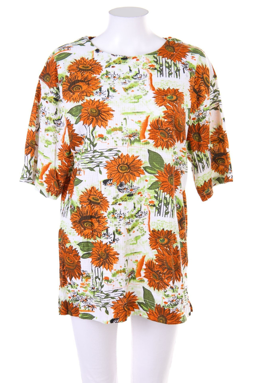 SECONDHAND - Kurzarm-Shirt mit Blumen-Print - D 40-42