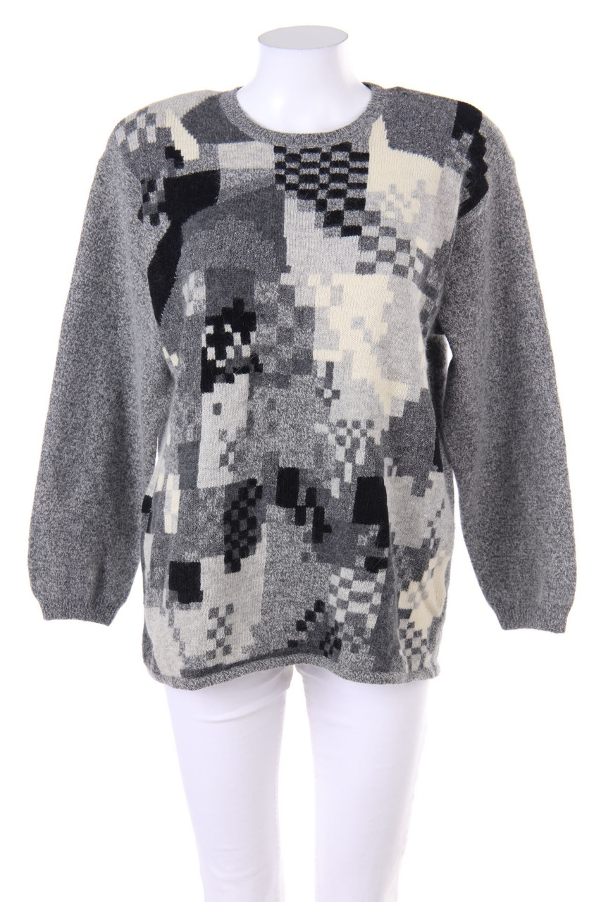 OLSEN COLLECTION - Vintage-Strick-Pullover aus Woll-Mix mit Angora - D 38