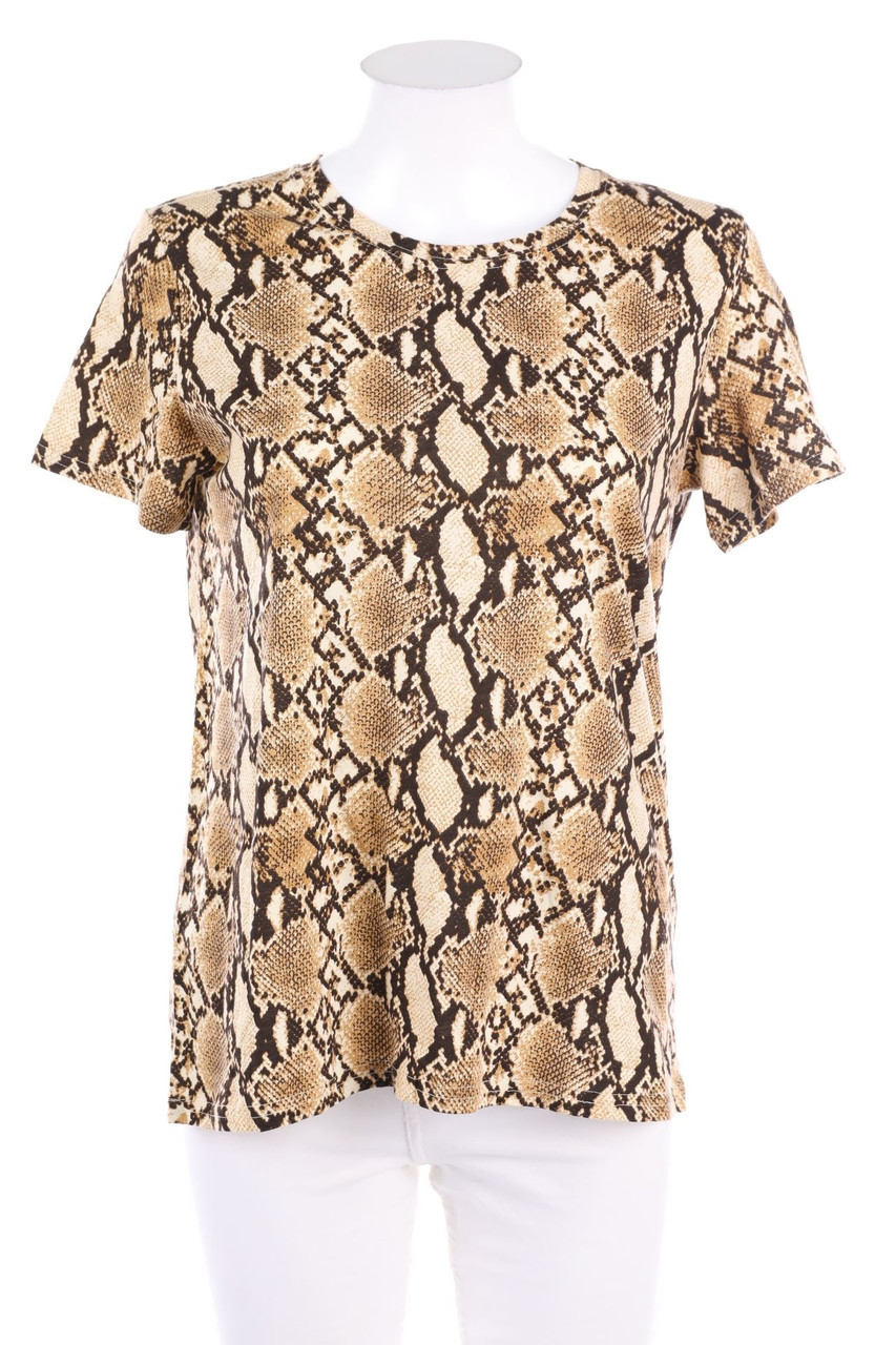 Bershka - Kurzarm-Shirt mit Animal-Print - L