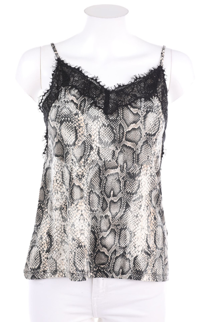 AMISU - Print-Top mit Spitze - XS