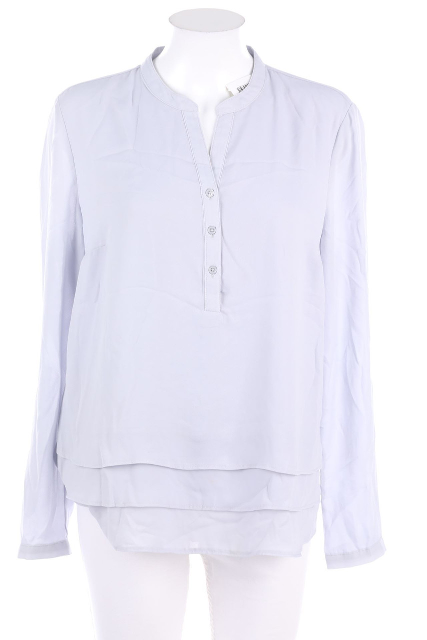 Ohne Label - Bluse im Layer Look mit Roll-up-Manschette - D 46