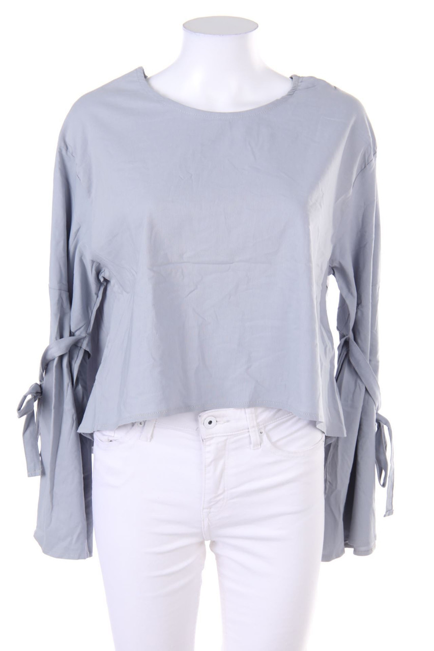 Ohne Label - Bluse mit Trompetenärmeln - S