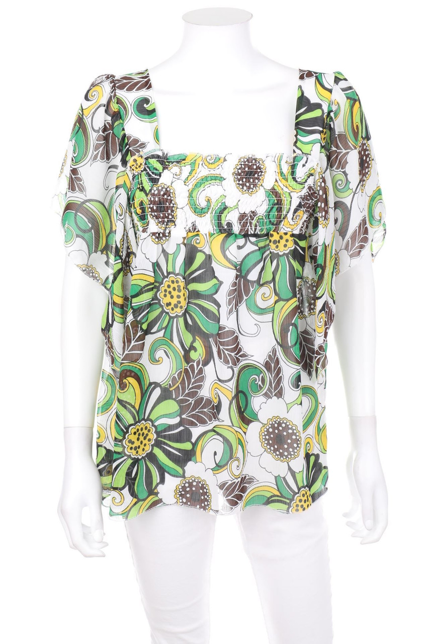Ohne Label - Bluse mit Blumen-Print - M