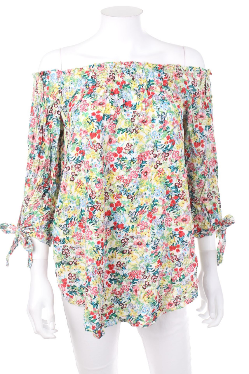 H&M - Carmen-Bluse mit Blumen-Print - D 40-42