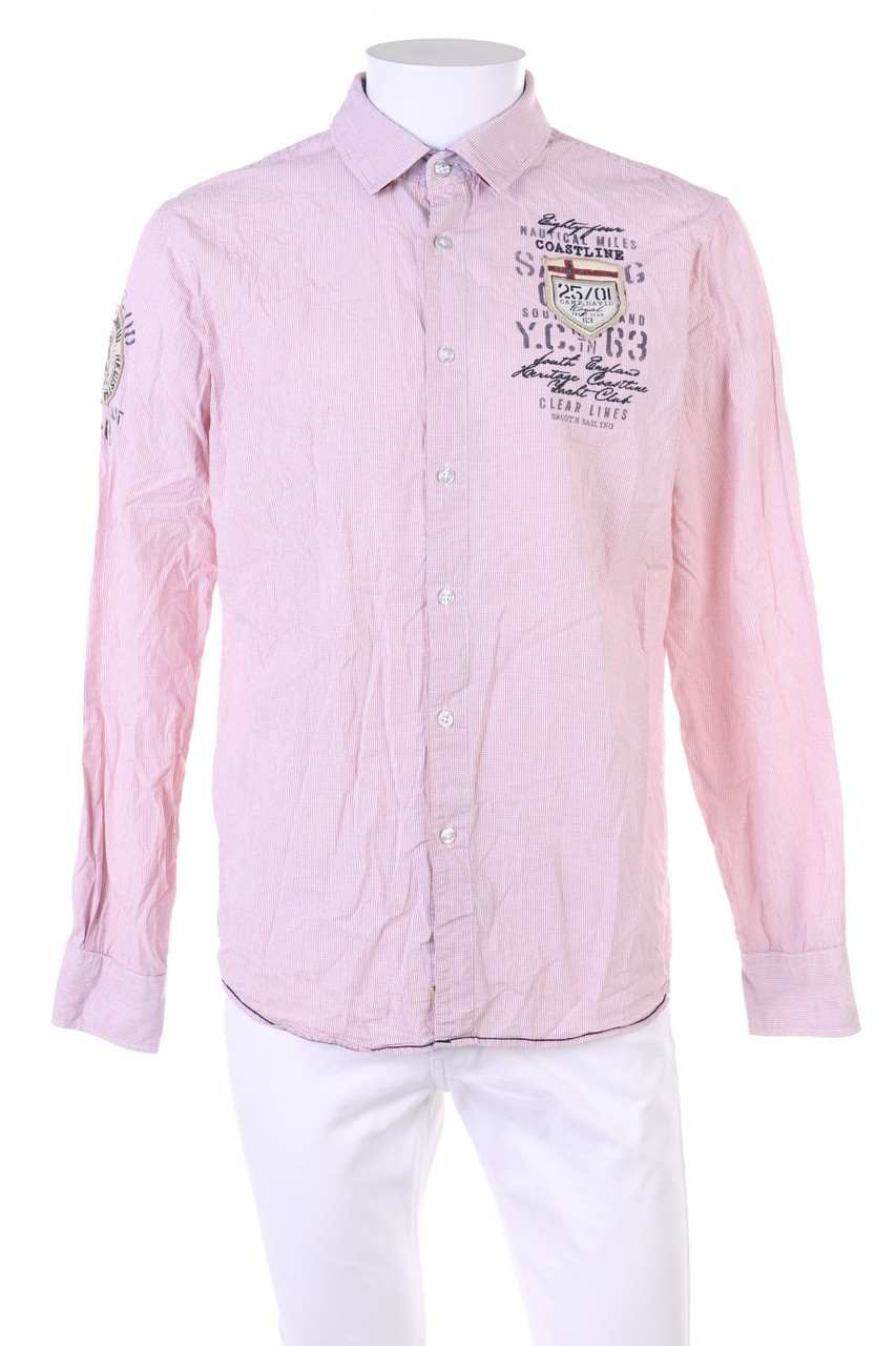 Camp David - kariertes Hemd mit Logo-Applikation - M