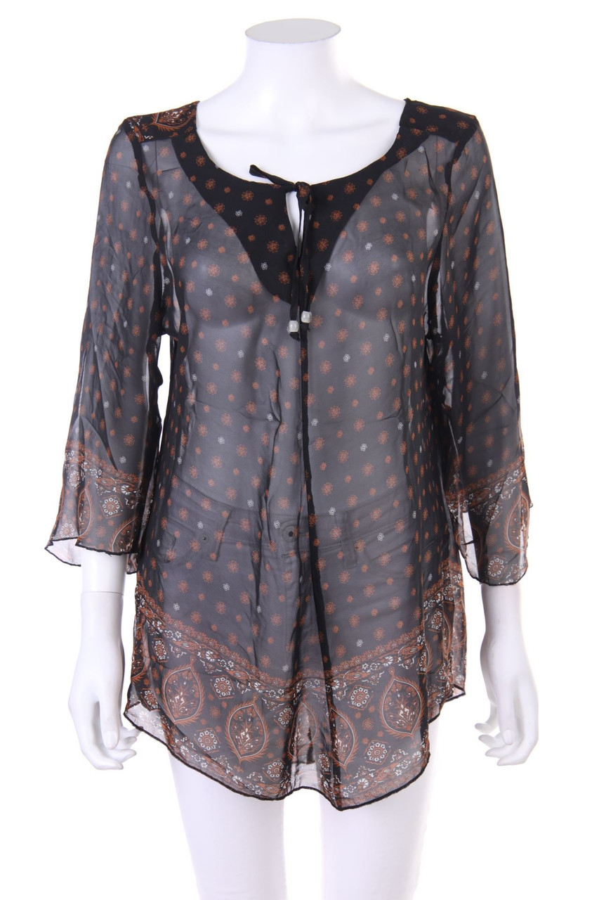 Ohne Label - Bluse mit Ethno-Print - D 38