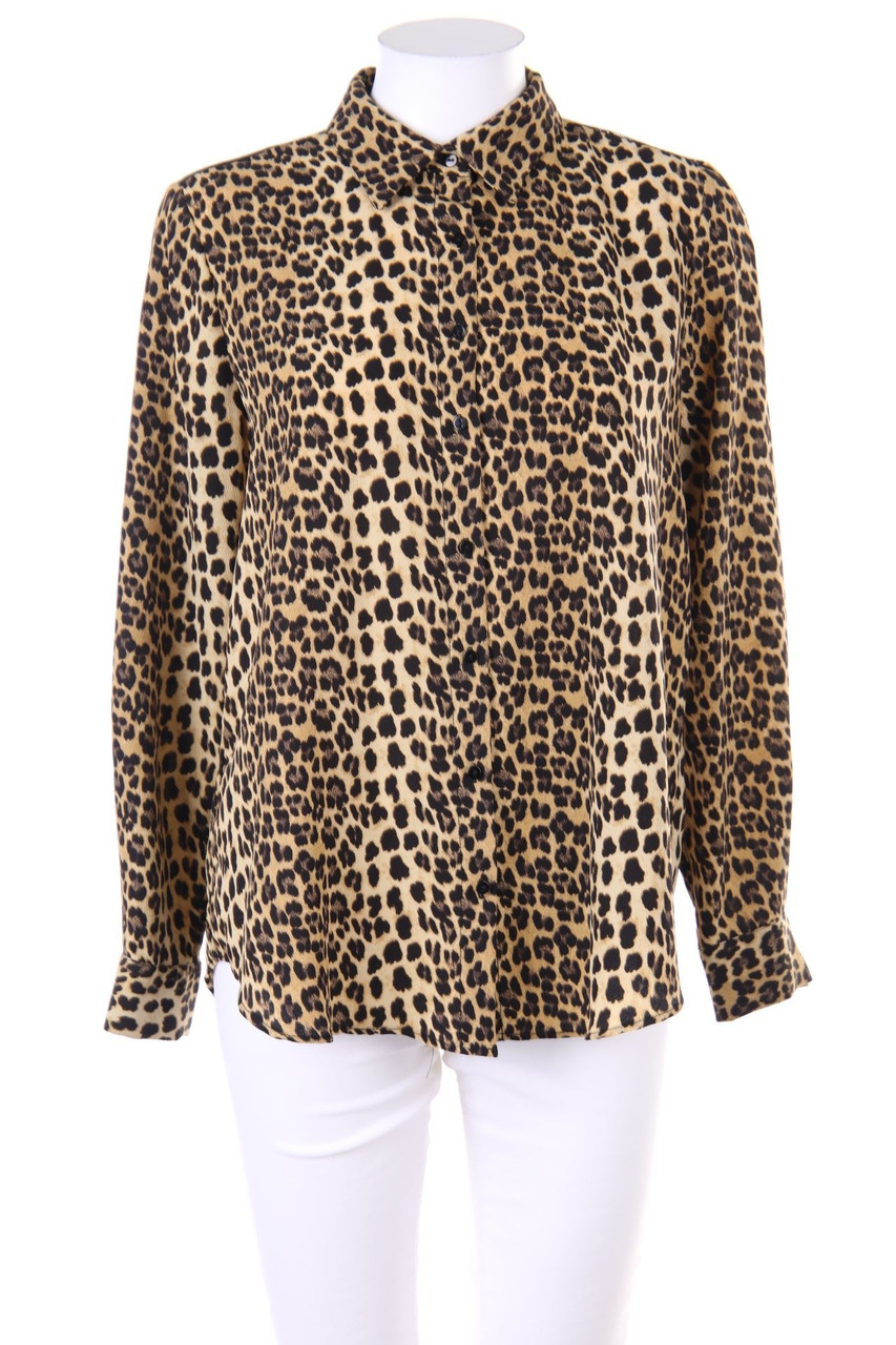 ZARA - Print-Bluse mit Spitzen-Einsatz - M