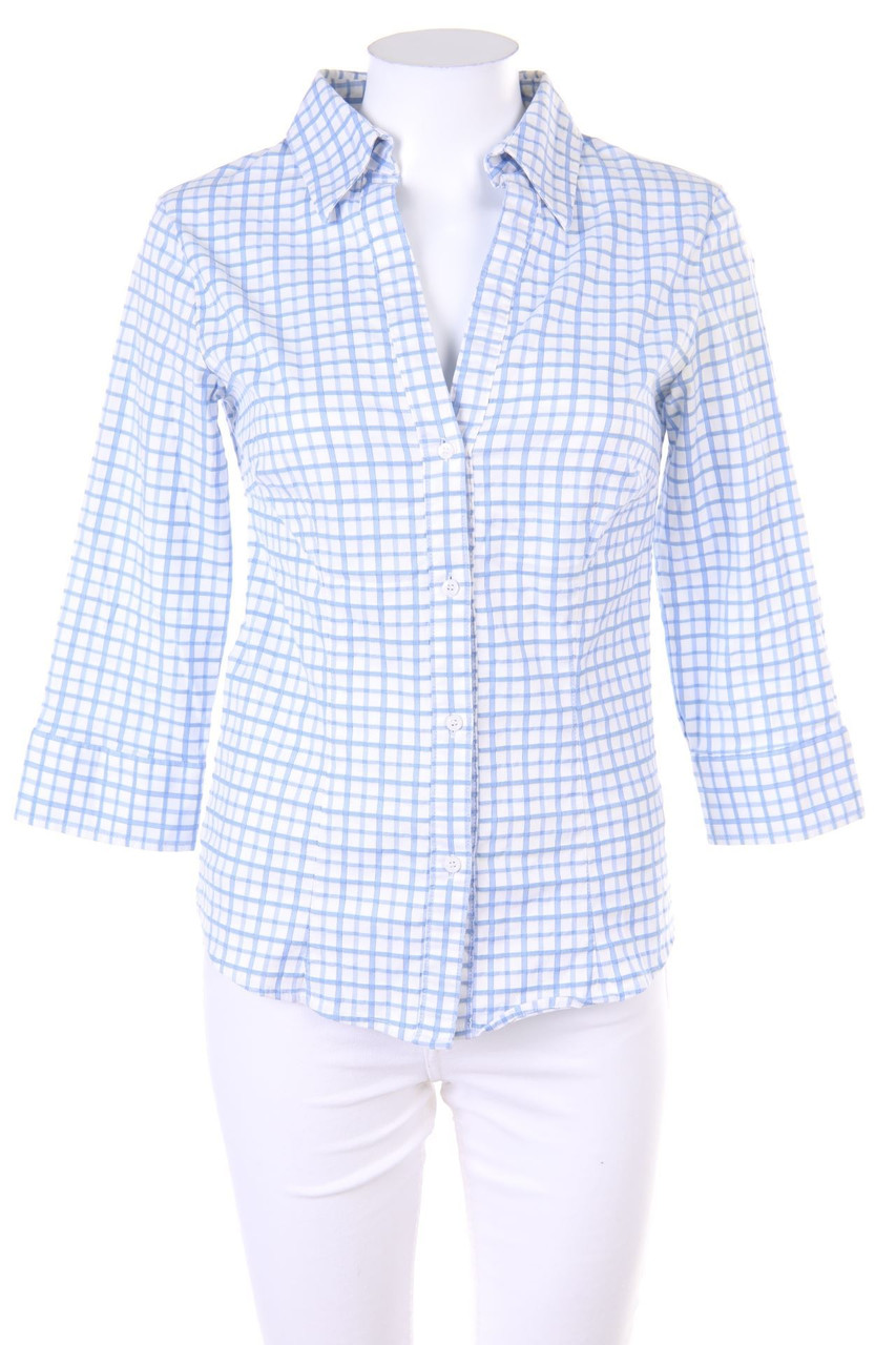 ZARA - Karo-Hemd-Bluse mit 3/4-Ärmel - S