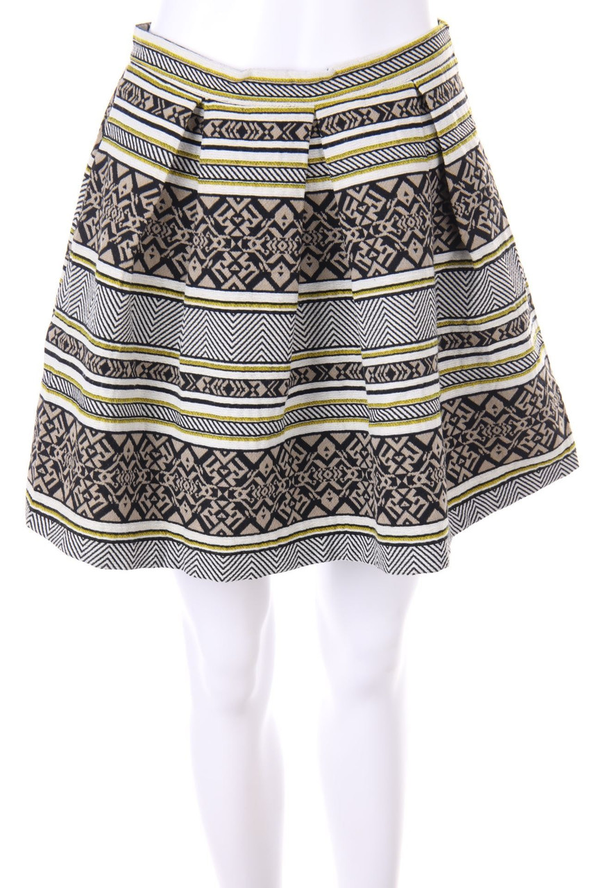 aNYcase - Falten-Mini-Rock aus Jacquard mit Muster - S