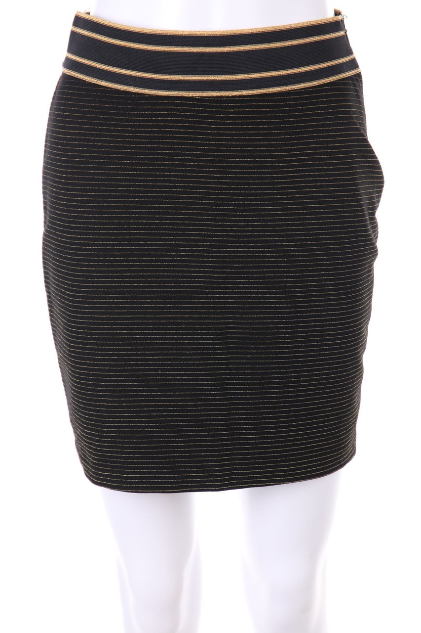 MANGO - Streifen-Minirock mit Metallic-Effekt - S